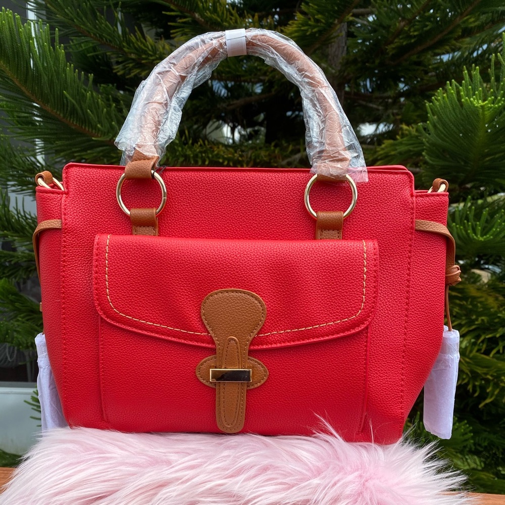 Hot red handbag